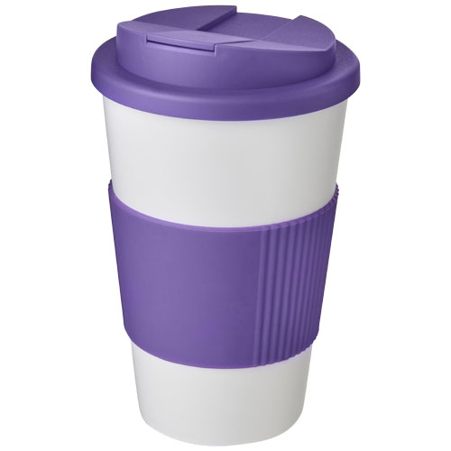 Gobelet isolant promotionnel avec grip 350ml Americano® Blanc et Violet